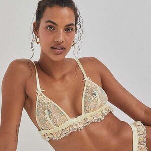 NEW For Love and Lemons vintage eyelet floral bralette